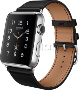 Купить Apple Watch Hermes Simple Tour 42 мм из нержавеющей стали, кожаный ремешок цвета Noir