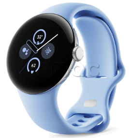 Купить Google Pixel Watch 2, Wi-Fi+Cellular, серебристый корпус, спортивный ремешок синего цвета (Bay)