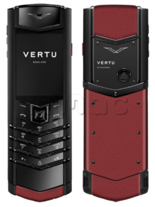 Телефон Vertu Signature V, Black stainless steel, Calf Leather (Raspberry Red/Малиново-красный)