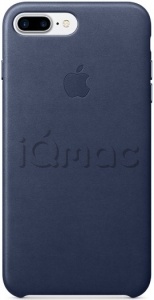 Кожаный чехол для iPhone 7+ (Plus)/8+ (Plus), тёмно-синий цвет, оригинальный Apple