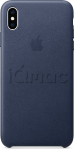 Кожаный чехол для iPhone XS Max, тёмно-синий цвет, оригинальный Apple