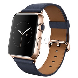 Купить Apple Watch Edition 42мм, 18-каратное розовое золото, тёмно-синий ремешок с классической пряжкой