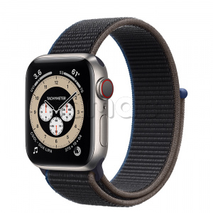Купить Apple Watch Series 6 // 40мм GPS + Cellular // Корпус из титана, спортивный браслет угольного цвета
