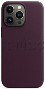 Кожаный чехол MagSafe для iPhone 13 Pro, цвет «тёмная вишня»