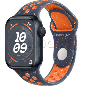 Купить Apple Watch Series 9 // 41мм GPS // Корпус из алюминия цвета "темная ночь", спортивный ремешок Nike цвета "синее пламя"