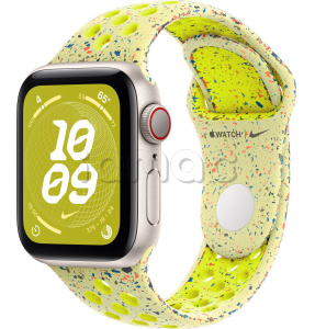 Купить Apple Watch SE // 44мм GPS+Cellular // Корпус из алюминия цвета «сияющая звезда», спортивный ремешок Nike цвета «Электрическая вспышка» (2024)