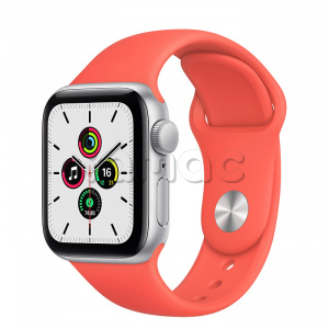 Купить Apple Watch SE // 40мм GPS // Корпус из алюминия серебристого цвета, спортивный ремешок цвета «Розовый цитрус» (2020)