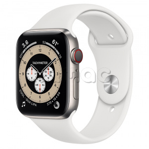 Купить Apple Watch Series 6 // 44мм GPS + Cellular // Корпус из титана, спортивный ремешок белого цвета