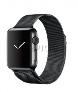 Купить Apple Watch 38 мм, нержавеющая сталь цвета «чёрный космос», миланский сетчатый браслет цвета «чёрный космос»