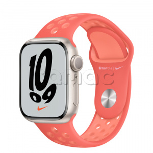 Купить Apple Watch Series 7 // 41мм GPS // Корпус из алюминия цвета «сияющая звезда», спортивный ремешок Nike цвета «волшебная искра/нежная заря»