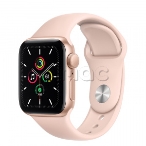 Купить Apple Watch SE // 40мм GPS // Корпус из алюминия золотого цвета, спортивный ремешок цвета «Розовый песок» (2020)