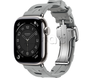 Купить Apple Watch Series 10 Hermès // 42мм GPS+Cellular // Корпус из титана серебристого цвета, ремешок Kilim Single Tour цвета Gris