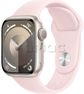 Купить Apple Watch Series 9 // 45мм GPS // Корпус из алюминия цвета "сияющая звезда", спортивный ремешок светло-розового цвета