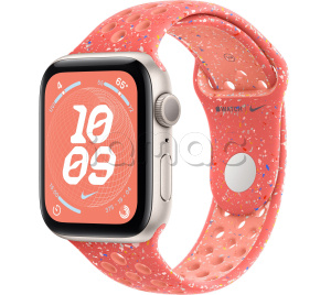 Купить Apple Watch SE // 40мм GPS // Корпус из алюминия цвета «сияющая звезда», спортивный ремешок Nike цвета «Волшебный уголек» (2024)