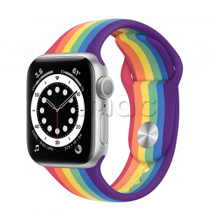 Купить Apple Watch Series 6 // 40мм GPS // Корпус из алюминия серебристого цвета, спортивный ремешок радужного цвета