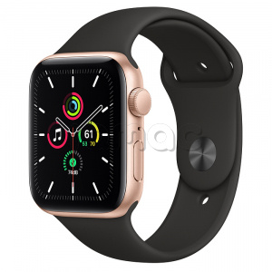 Купить Apple Watch SE // 44мм GPS // Корпус из алюминия золотого цвета, спортивный ремешок цвета «Тёмная ночь» (2020)