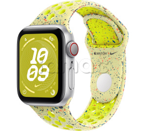 Купить Apple Watch SE // 40мм GPS+Cellular // Корпус из алюминия серебристого цвета, спортивный ремешок Nike цвета «Электрическая вспышка» (2024)