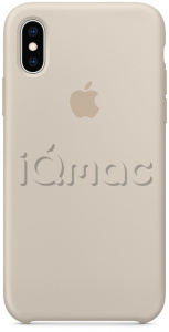 Силиконовый чехол для iPhone X / Xs, бежевый цвет, оригинальный Apple