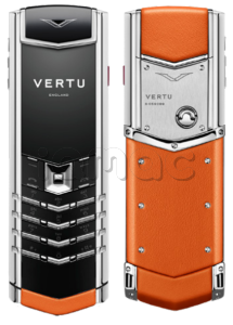 Телефон Vertu Signature V, Stainless steel, Calf Leather (Dawning Orange/Оранжевый рассвет)