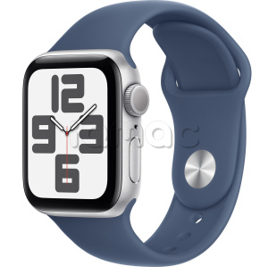 Купить Apple Watch SE // 40мм GPS // Корпус из алюминия серебристого цвета, спортивный ремешок цвета «деним» (2024)