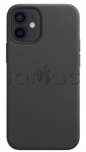 Кожаный чехол MagSafe для iPhone 12, чёрный цвет