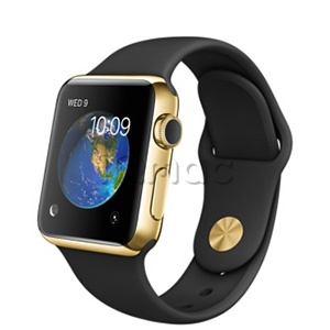 Купить Apple Watch Edition 38мм, 18-каратное жёлтое золото, черный спортивный ремешок