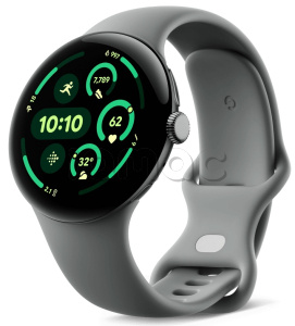 Купить Google Pixel Watch 3, Wi-Fi+Cellular, серый корпус 45 мм, спортивный ремешок серого цвета (Hazel)