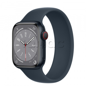 Купить Apple Watch Series 8 // 41мм GPS + Cellular // Корпус из алюминия цвета "темная ночь", монобраслет цвета "синий шторм"