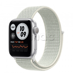 Купить Apple Watch Series 6 // 40мм GPS // Корпус из алюминия серебристого цвета, спортивный браслет Nike цвета «Еловая дымка»