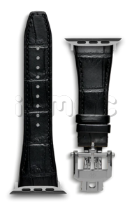 Ремешок Golden Concept для Apple Watch, Leather (Black/Titanium)