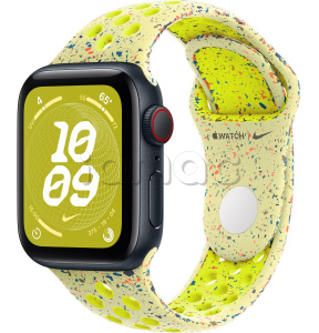 Купить Apple Watch SE // 44мм GPS+Cellular // Корпус из алюминия цвета «тёмная ночь», спортивный ремешок Nike цвета «Электрическая вспышка» (2024)