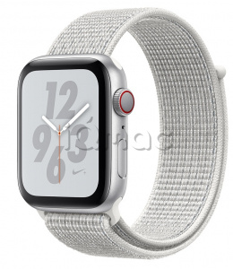 Купить Apple Watch Series 4 Nike+ // 40мм GPS + Cellular // Корпус из алюминия серебристого цвета, ремешок из плетёного нейлона Nike цвета «снежная вершина» (MTX72)