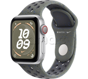Купить Apple Watch SE // 40мм GPS+Cellular // Корпус из алюминия серебристого цвета, спортивный ремешок Nike цвета «Карго хаки» (2024)