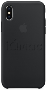 Силиконовый чехол для iPhone X / Xs, чёрный цвет, оригинальный Apple
