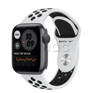 Купить Apple Watch Series 6 // 40мм GPS // Корпус из алюминия цвета «серый космос», спортивный ремешок Nike цвета «Чистая платина/чёрный»