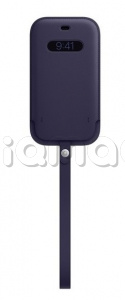 Кожаный чехол-конверт MagSafe для iPhone 12 Pro Max, тёмно-фиолетовый цвет