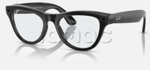 Купить Умные очки Ray-Ban Stories Skyler (Черная глянцевая оправа, прозрачные фотохромные линзы)