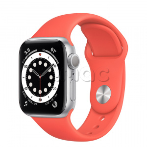 Купить Apple Watch Series 6 // 40мм GPS // Корпус из алюминия серебристого цвета, спортивный ремешок цвета «Розовый цитрус»