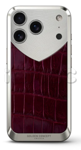 Чехол Golden Concept для iPhone 17 Pro, Magnetic Shield, Alligator Edition - Maroon