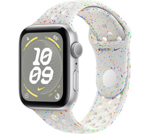 Apple Watch SE // 40мм GPS // Корпус из алюминия серебристого цвета, спортивный ремешок Nike цвета «Чистая платина» (2024)