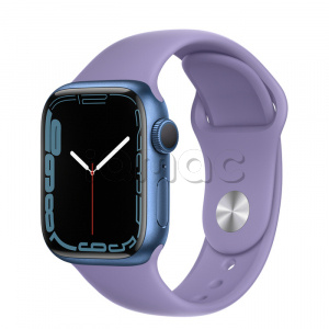 Купить Apple Watch Series 7 // 41мм GPS // Корпус из алюминия синего цвета, спортивный ремешок цвета «английская лаванда»