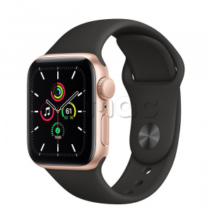 Купить Apple Watch SE // 40мм GPS // Корпус из алюминия золотого цвета, спортивный ремешок цвета «Тёмная ночь» (2020)