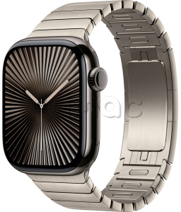 Купить Apple Watch Series 10 // 46мм GPS+Cellular // Корпус из титана сланцевого цвета, блочный браслет натурального цвета