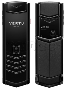 Телефон Vertu Signature V, Black stainless steel, Calf Leather (Ultra Black/Черный)