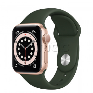 Купить Apple Watch Series 6 // 40мм GPS // Корпус из алюминия золотого цвета, спортивный ремешок цвета «Кипрский зелёный»