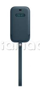 Кожаный чехол-конверт MagSafe для iPhone 12, цвет «Балтийский синий»