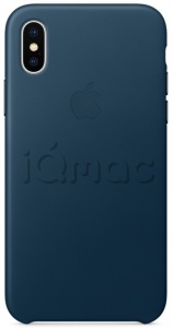 Кожаный чехол для iPhone X / Xs, цвет «космический синий», оригинальный Apple