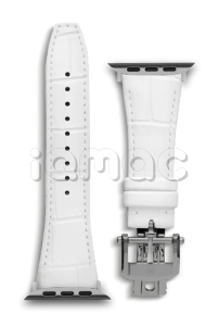 Ремешок Golden Concept для Apple Watch, Leather (White/Titanium)