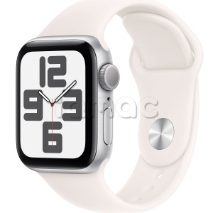 Купить Apple Watch SE // 40мм GPS (Custom) // Корпус из алюминия серебристого цвета, спортивный ремешок цвета «светлые румяна» (2024)