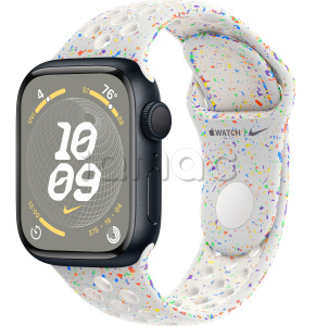 Купить Apple Watch Series 9 // 41мм GPS // Корпус из алюминия цвета "темная ночь", спортивный ремешок Nike цвета "чистая платина"
